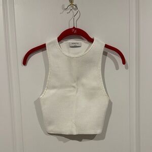 Aritzia White Ribbed Tank Top